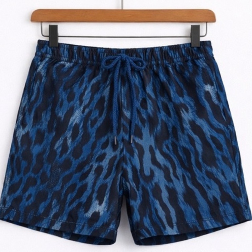 INC International Concepts Blue Animal Print Swim Trunks